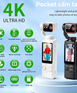 Pocket cầm tay M15 - Độ phân giải 4K. Màn hình 1,97inch. Máy quay vlog, hành trình,thể thao...