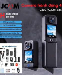 Pocket Camera SJCAM C300 - Camera Sport 4K/30FPS Quay Vlog Ngoài Trời Màn Hình Kép Chống Nước WiFi